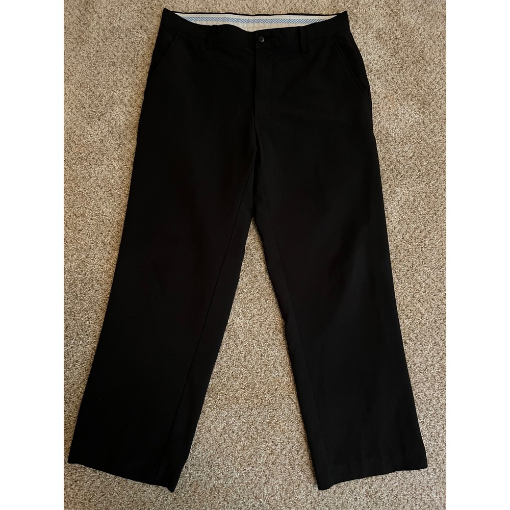 FootJoy Mens Golf Pants 34x32 Black Performance Stretch Flat Front Preppy